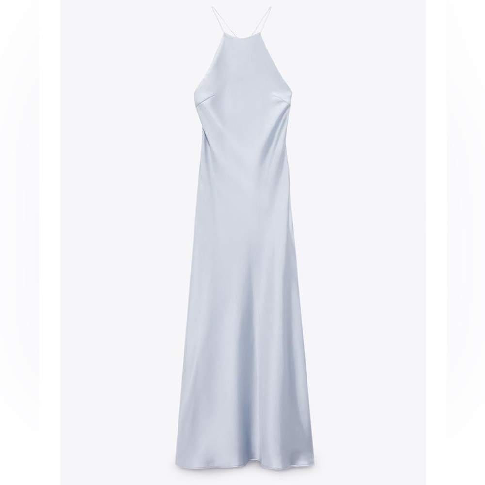 SATIN DRESS WITH SPAGHETTI STRAPS